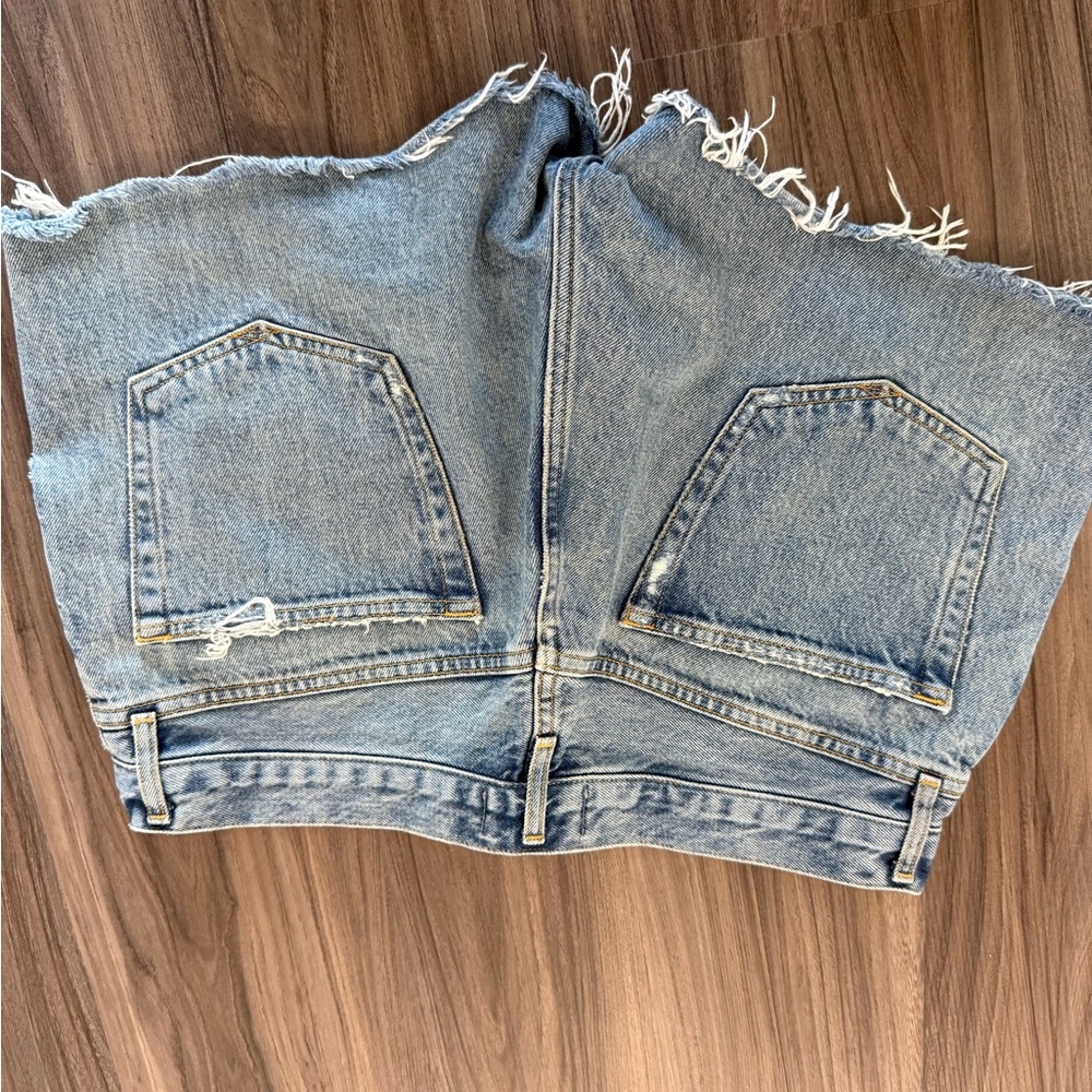 Frayed Hem Denim Skirt